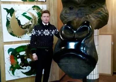 Masque de gorille en bronze de Quentin Garel